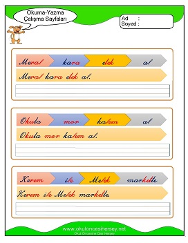 k sesi Grubu Çalışma Sayfaları